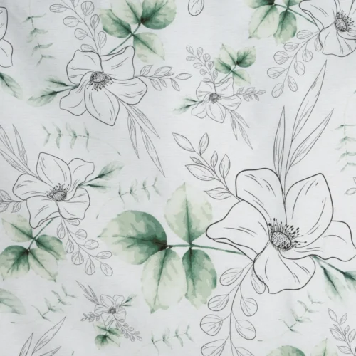 PTE-127b Dekbedovertrek van katoensatijn met bloemen PTE-127