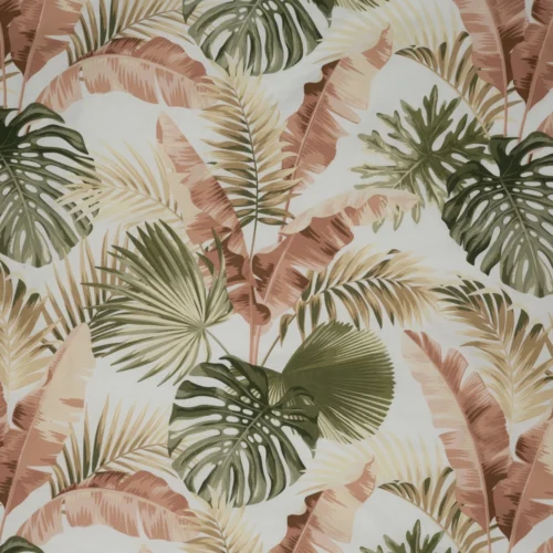 PTE-128b Katoensatijnen dekbedovertrek met botanische print PTE-128