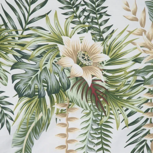 PTE-129b Katoensatijnen dekbedovertrek met botanische print PTE-129