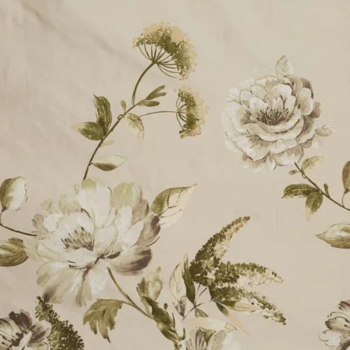 PTE-151c Dekbedovertrek van katoensatijn met bloemen PTE-151