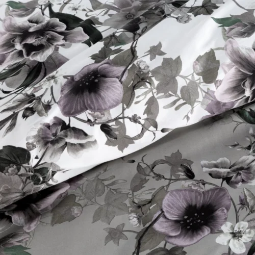 PTE-155A Dekbedovertrek van katoensatijn met bloemen PTE-155