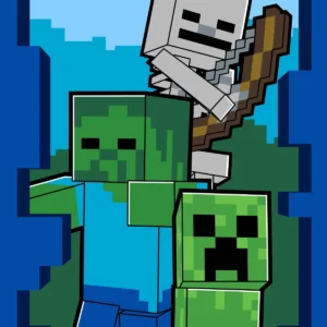 Minecraft RDE-100 gelicentieerde katoenen handdoek