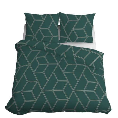 SJB-440a Dekbedovertrek katoensatijn met geometrisch patroon SJB-440