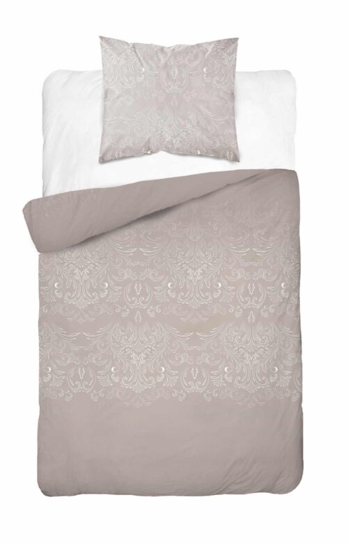 SJB-556-140 Katoensatijnen dekbedovertrek met ornament SJB-556 beige