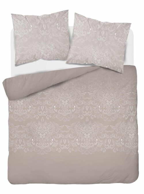 SJB-556a Katoensatijnen dekbedovertrek met ornament SJB-556 beige