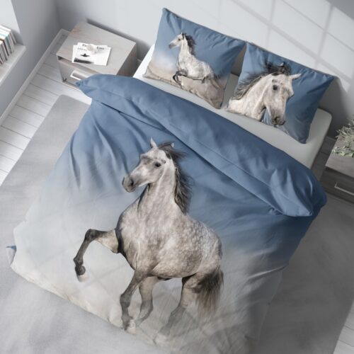 SJE-035 Katoenen dekbedovertrek met paardenprint SJE-035