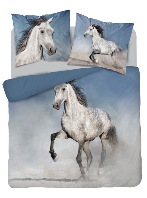 SJE-035a Katoenen dekbedovertrek met paardenprint SJE-035