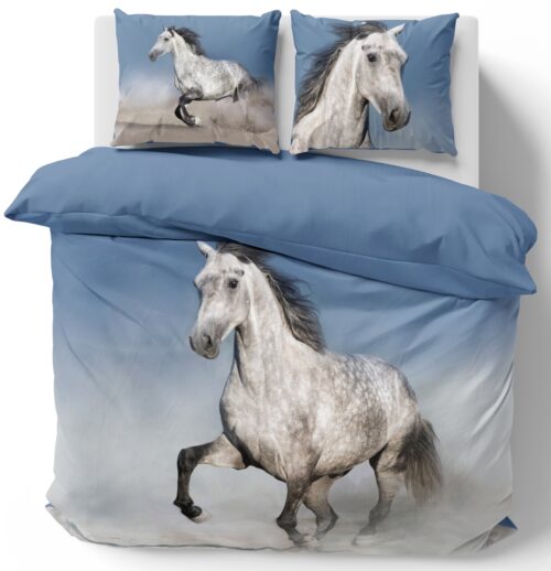 SJE-035d Katoenen dekbedovertrek met paardenprint SJE-035
