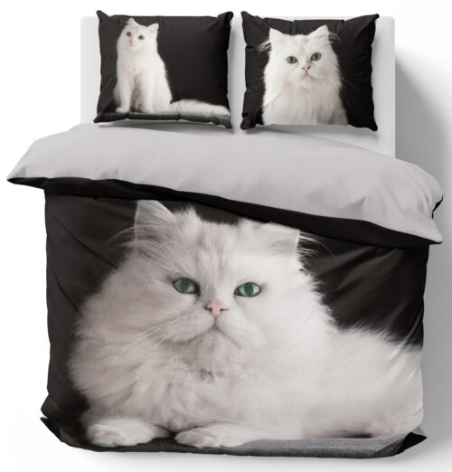 SJE-040d Katoenen dekbedovertrek met kattenprint SJE-040