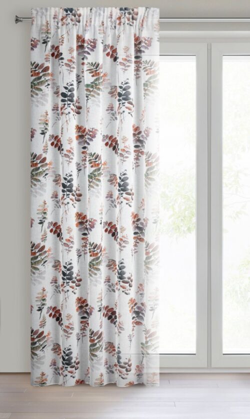 ZDR-01 Etamine gordijn met botanisch motief ZDR-01