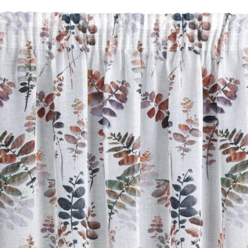 ZDR-01A Etamine gordijn met botanisch motief ZDR-01