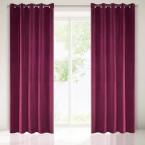 Velours ringgordijn bordeaux ZKAK-01