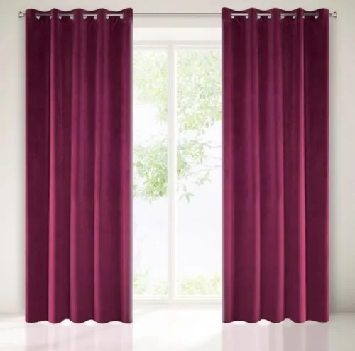 ZKAK-01 Velours ringgordijn bordeaux ZKAK-01