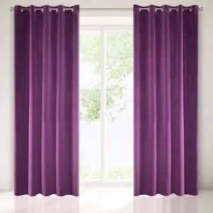 Velours ringgordijn paars ZKAK-02