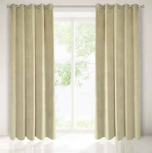 ZKAK-04 Velours ringgordijn beige ZKAK-04