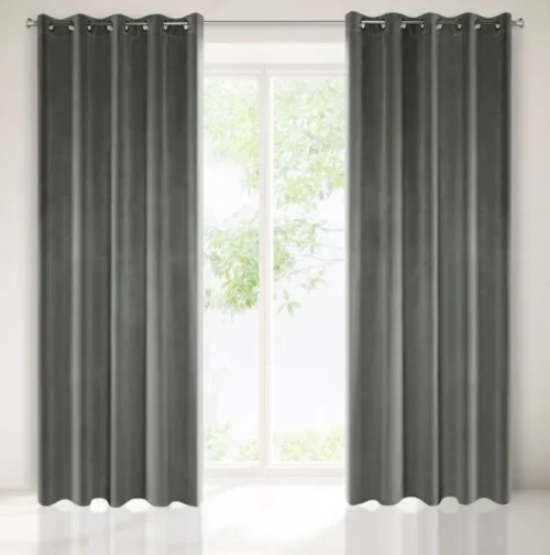 Velours ringgordijn donkergrijs ZKAK-08
