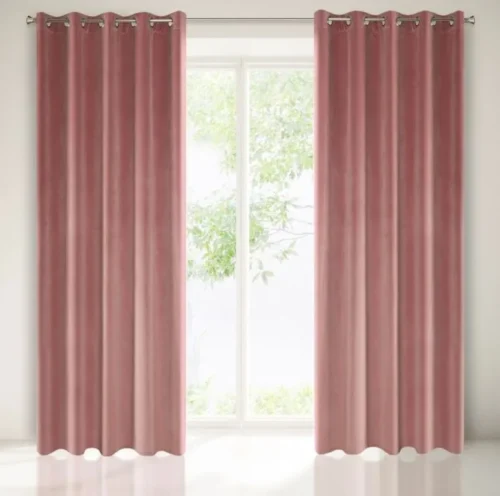 Velours ringgordijn oudroze ZKAK-11