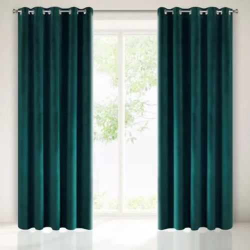 ZKAK-12 Velours ringgordijn teal ZKAK-12