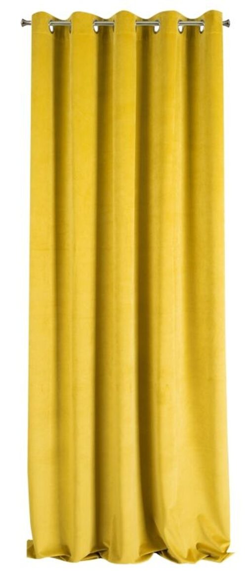 Velours ringgordijn mosterdgeel ZKAK-18