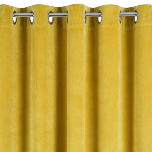 Velours ringgordijn mosterdgeel ZKAK-18