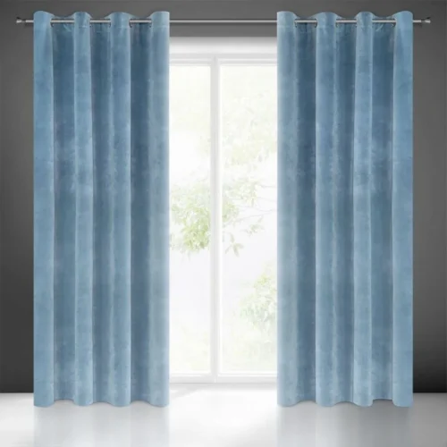 ZKAK-24 Velours ringgordijn blauw ZKAK-24