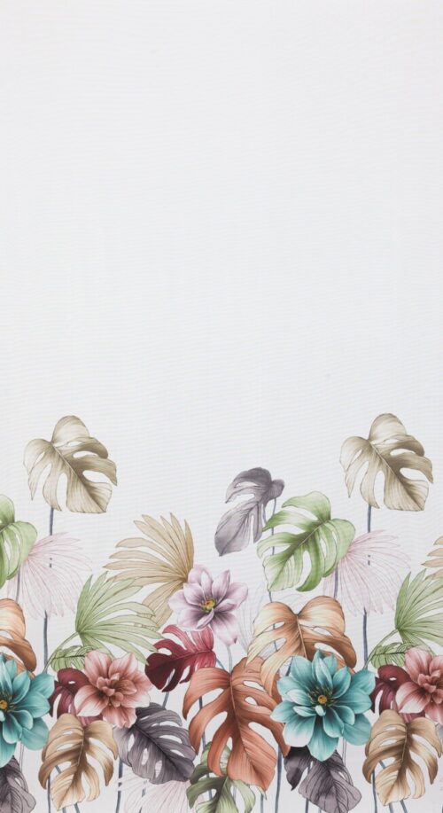 ZKFK-01 Gordijn met print van kleurrijke bladeren en bloemen ZKFK-01