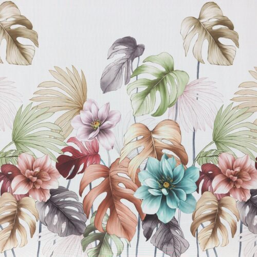 ZKFK-01b Gordijn met print van kleurrijke bladeren en bloemen ZKFK-01