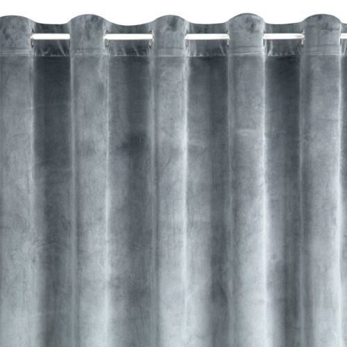 ZKIW-05a Velvet Ringgordijn - Lichtgrijs