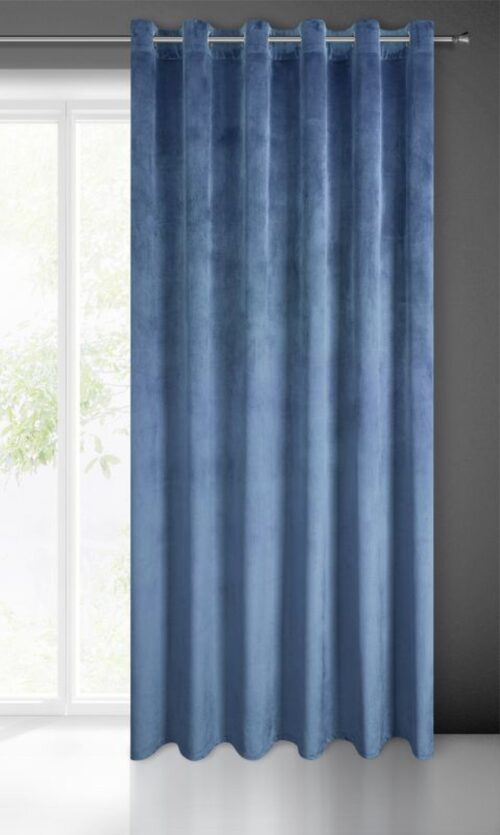 ZKIW-06b Velvet Ringgordijn - Royal Blue