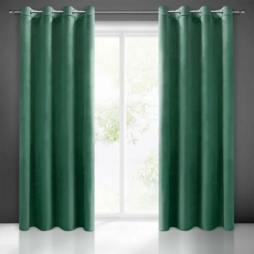 ZKIW-08 Velvet Ringgordijn - Teal