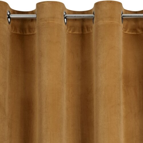 ZKIW-15a Velvet Ringgordijn - Honingbruin