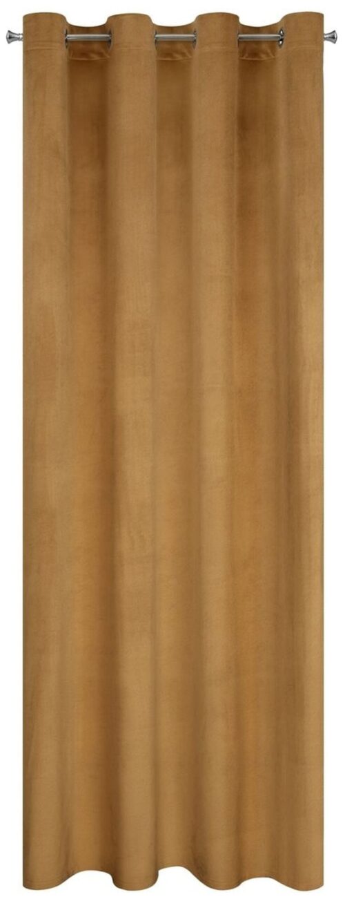 ZKIW-15d Velvet Ringgordijn - Honingbruin