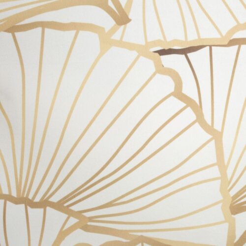 ZKLI-03b Luxe velvet Ringgordijn Plantenprint - Wit