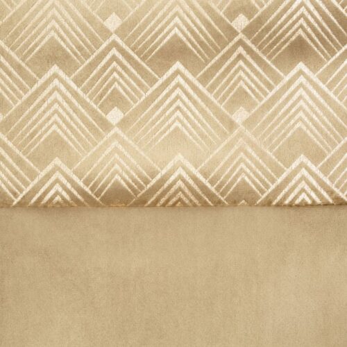 ZKLW-01b Fluwelen Ringgordijn met Glanzende Print - Beige