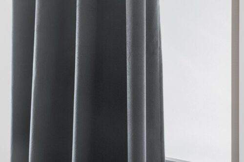 ZKMR-011c Donkergrijs velours gordijn met ringen ZKMR-11