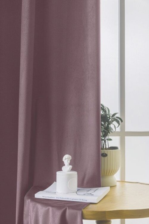 ZKMR-05A Lila velours gordijn met ringen ZKMR-05