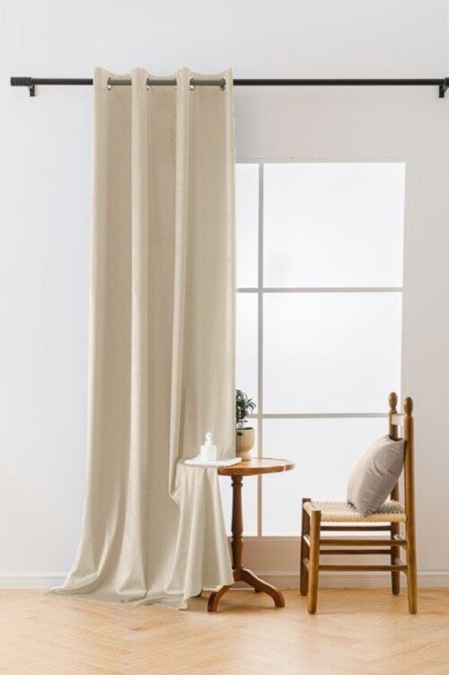 ZKMR-12 Beige fluwelen gordijn met ringen ZKMR-11