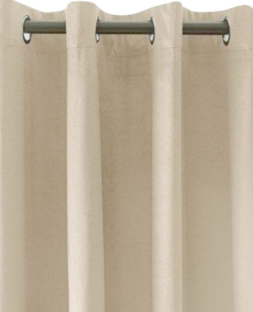 ZKMR-12-biale Beige fluwelen gordijn met ringen ZKMR-11