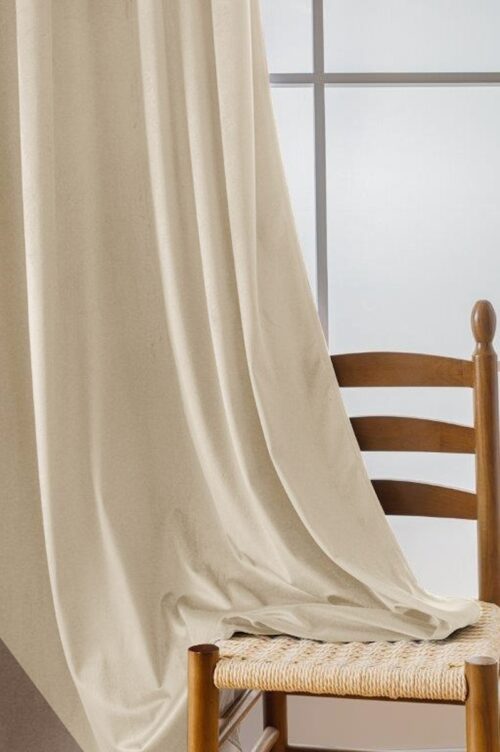 ZKMR-12A Beige fluwelen gordijn met ringen ZKMR-11