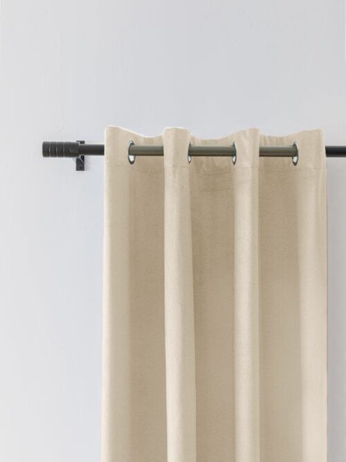 ZKMR-12B Beige fluwelen gordijn met ringen ZKMR-11