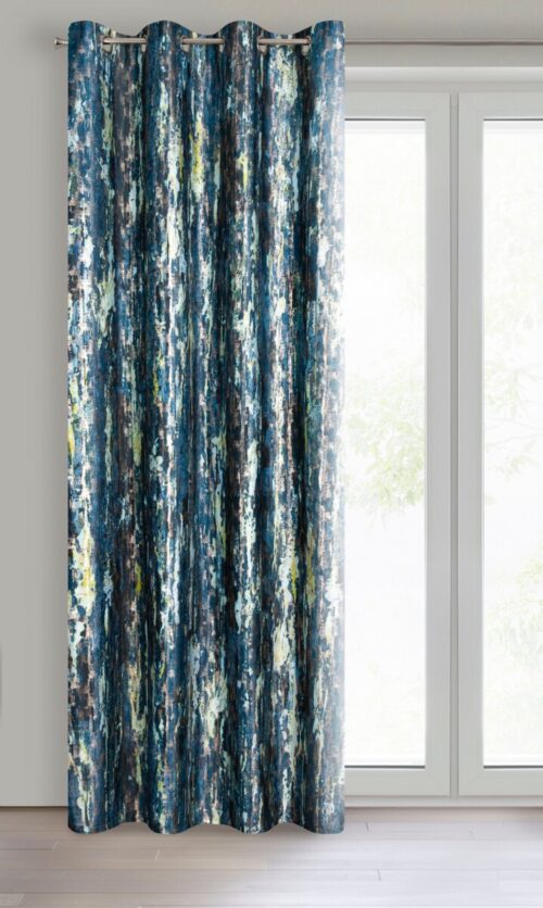 Velours gordijn met metallic print ZKNJ-01