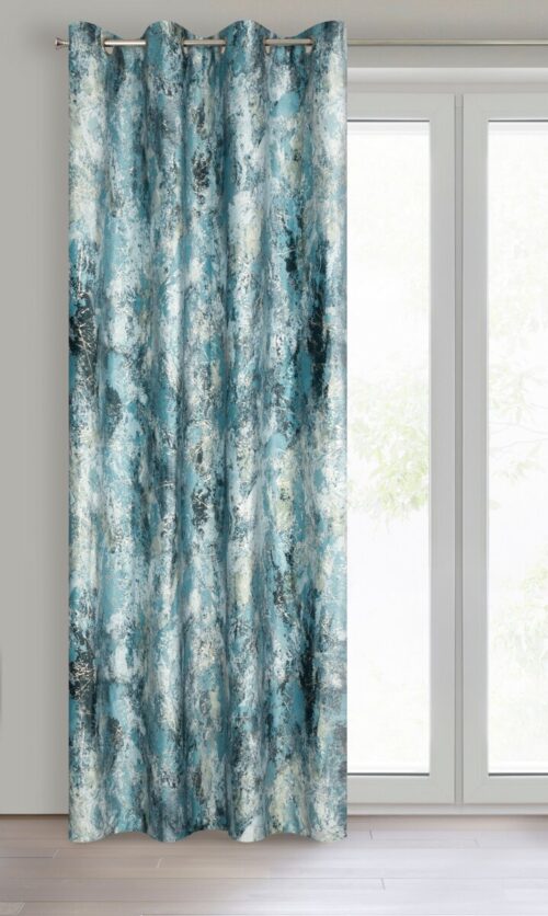 Velours gordijn met metallic print ZKNK-03