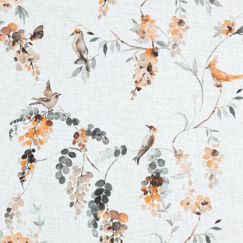 ZKNM-01B Etamine gordijn met botanisch motief ZKNM-01