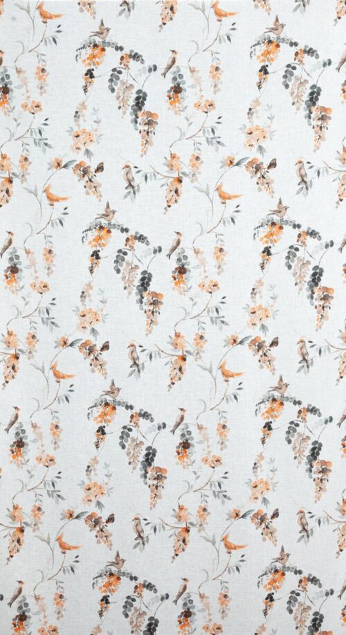 ZKNM-01D Etamine gordijn met botanisch motief ZKNM-01