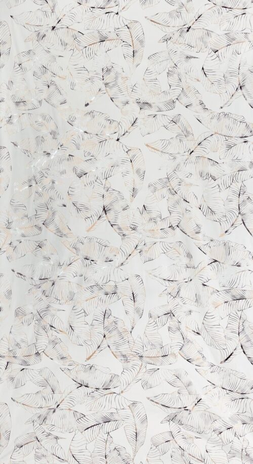 ZKNP-01c Velours gordijn met motief van glanzende bladeren ZKNP-01