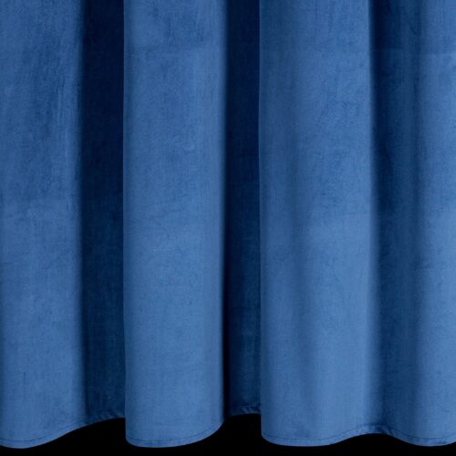 Gordijn met marineblauwe bladeren met glanzende draad ZKNR-02