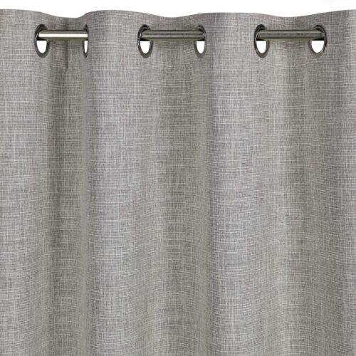 ZKNW-01C Ringgordijn Linnenlook - Warm Grijs/Beige