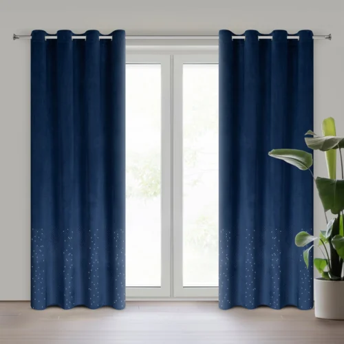 ZKOG-04 Velours gordijn versierd met glanzende diamanten ZKOG-04