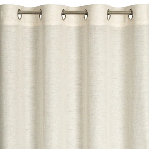 ZKOJ-01c Linnenlook Ringgordijn Gemêleerd - Beige