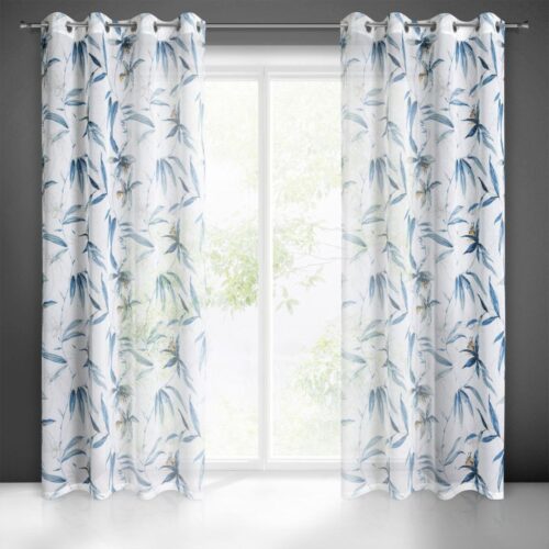 Gordijn in-between van etamine met plantenprint ZKPG-02